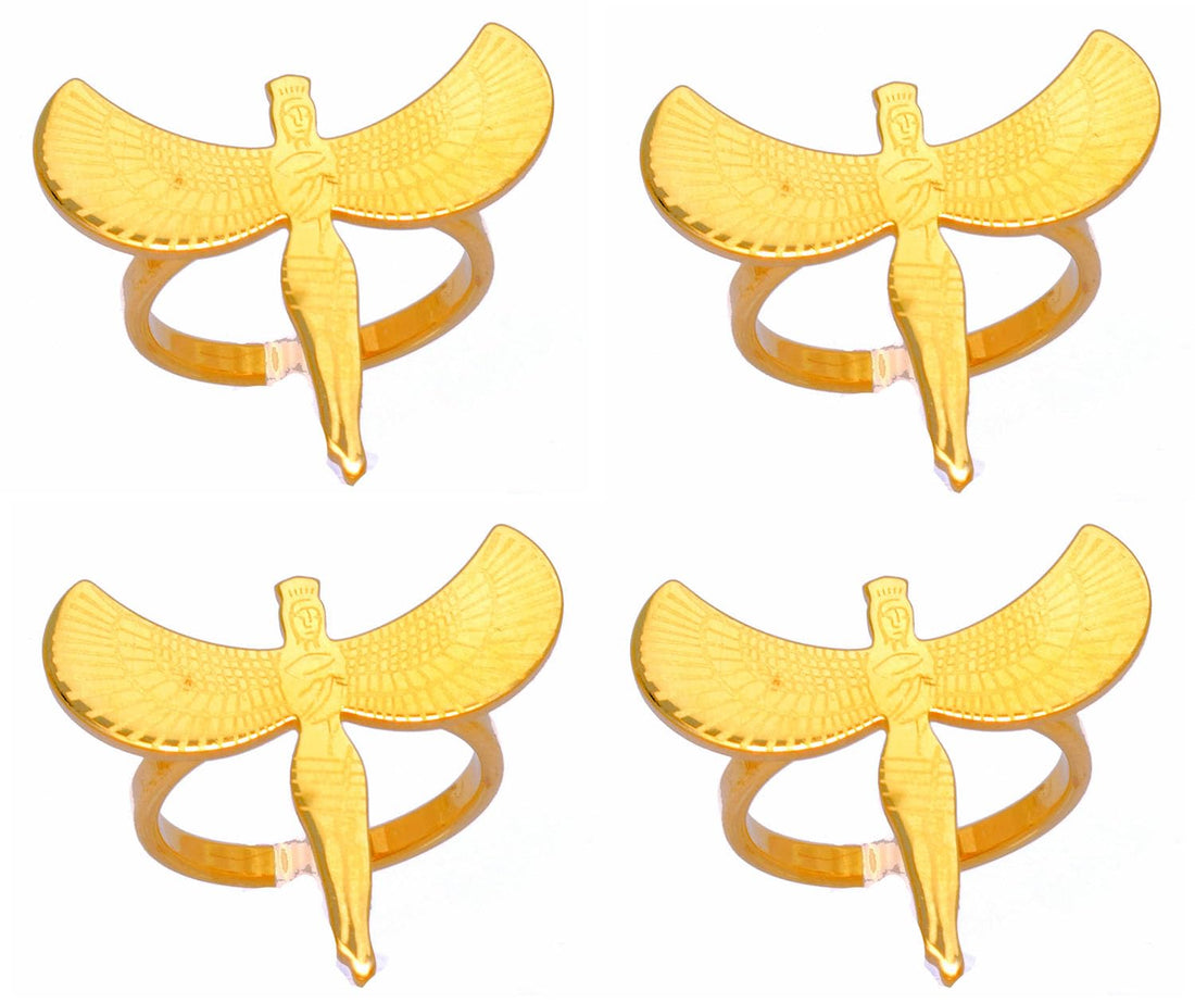 4 pieces of immatgar pharaonic ring jewelery ancient Egyptian souvenirs gifts from Egypt for Women (iisis - (16-17-18-19))