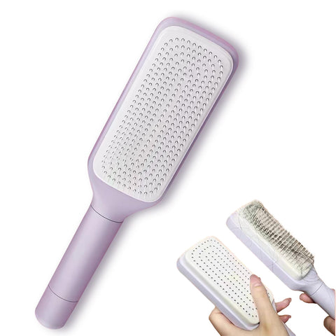 Hair Brushes for Women,Easy Clean Hair Brush with Retractable Bristles，Anti-static brush for Effortless Hair Removal and Cleaning