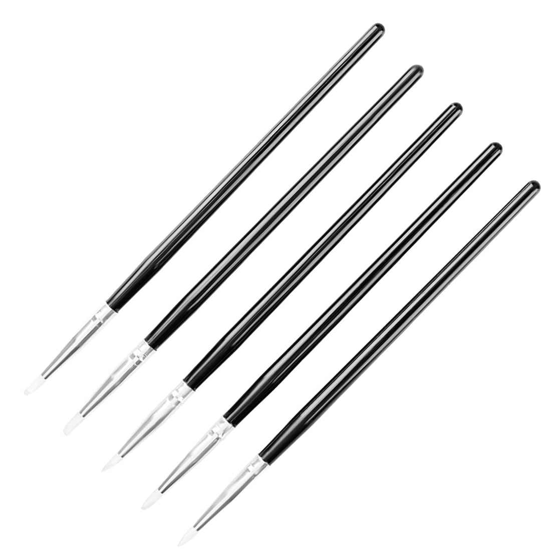5 Pieces Silicone Brushes, Nail Design Brushes, Painting Art Design Brush Set, Nail Design Painting Brush Set for Clay, Ceramic, Painting, DIY Crafts & Nail Art, Easy to Clean