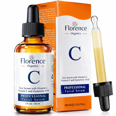 Vitamin C Serum For Face – Anti-Aging Facial Serum with Vitamin C, Hyaluronic Acid, Niacinamide, B5 & Vit E. Brightening Facial Essence for Dark Spots, Fine Lines, Wrinkles & Glowing Skin, 2 Fl Oz