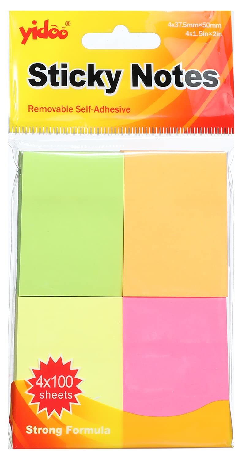 Sticky Notes 37.5 × 50 mm 100 Sheets Multicolor Model Y04-4K