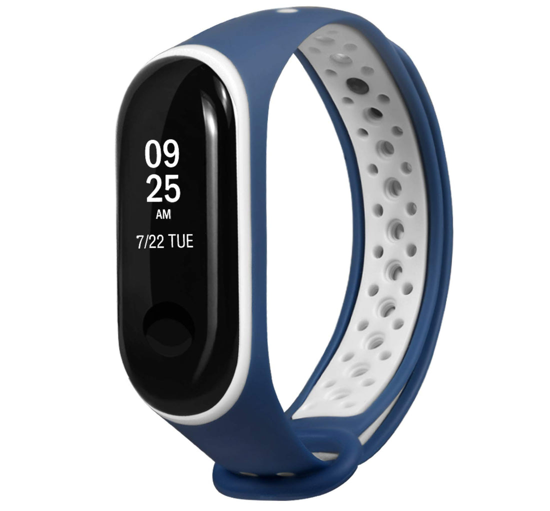 Sport Silicone Bracelet for xiaomi Mi band 4 smart watch Midnight blue white Color