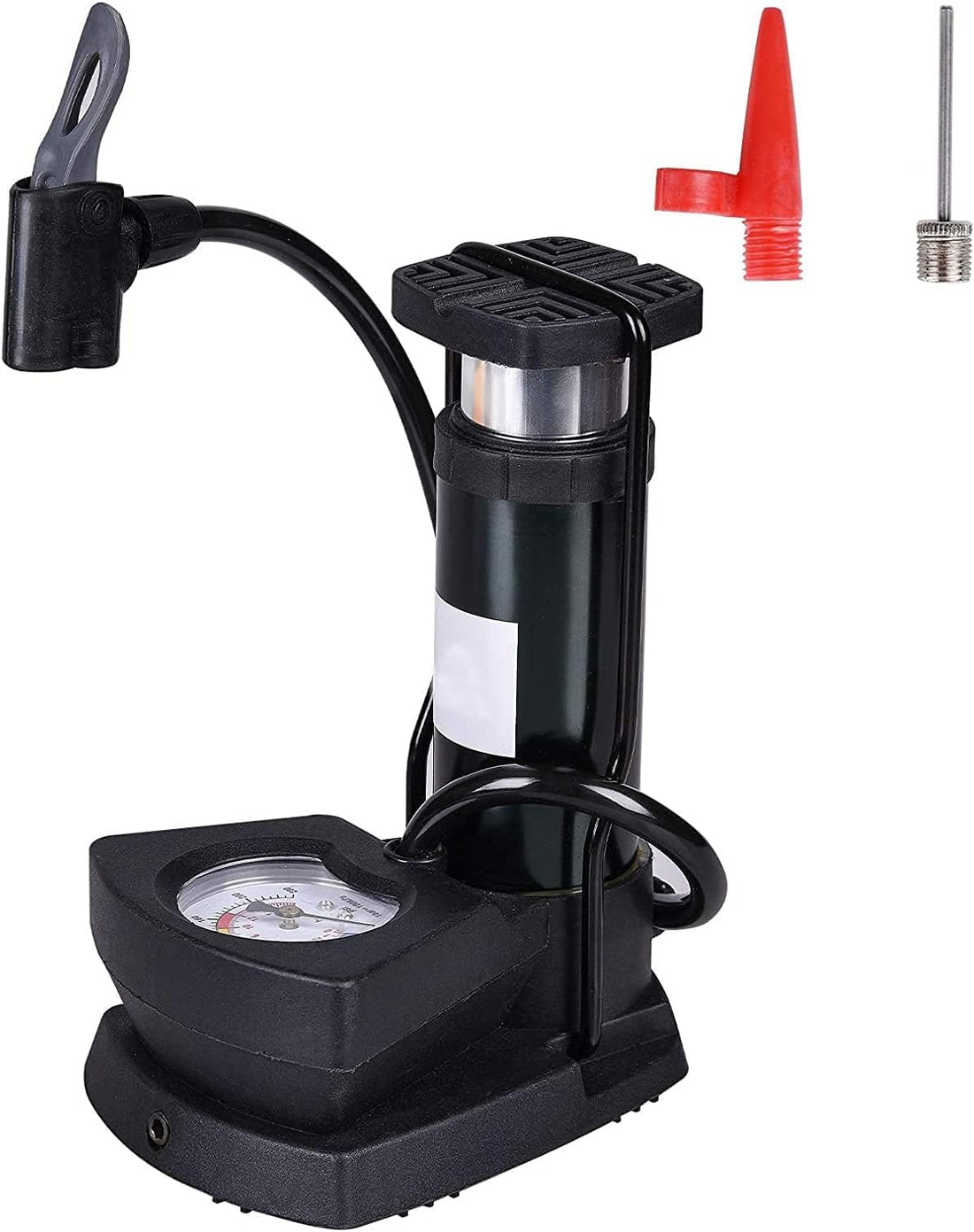 Bicycle Air Pump with Air Pressure Gauge, Bicycle Tire Inflator with Foot Pedal Function, Lightweight Bicycle Pump with Ball Inflation Needle, Suitable for All Bicycles - Kaber Egypt 2020