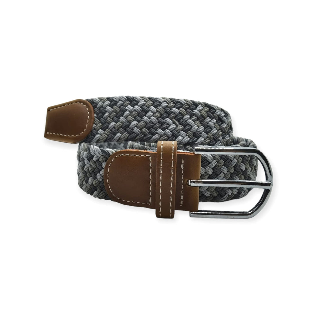 Elastic casual belt Burgundy-White