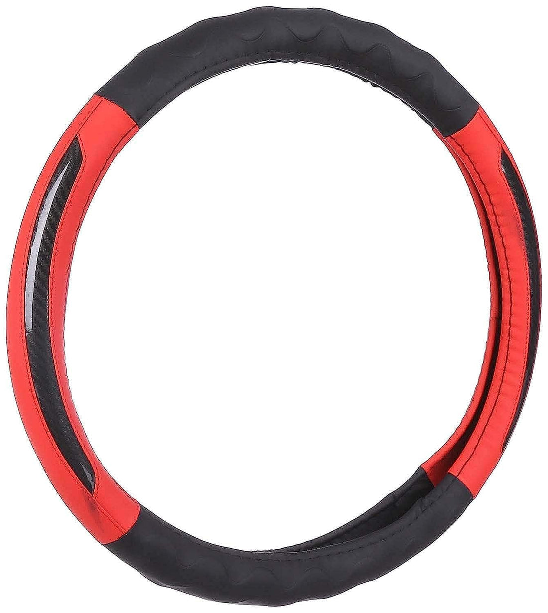 Car Steering Wheel Cover, Leather Non,Slip Protector For Most Cars , Red * Black