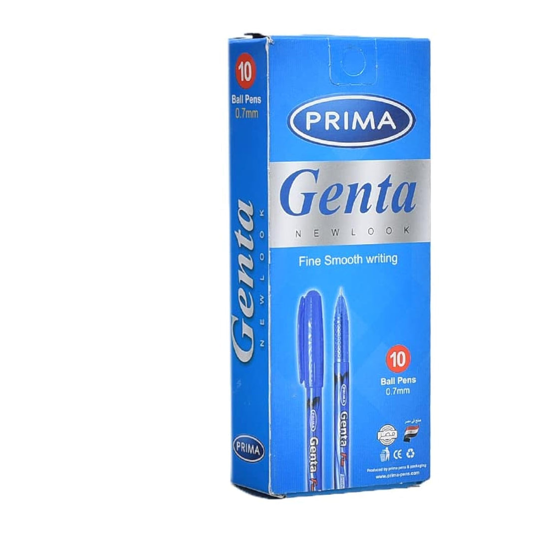 Prima Genta Ball Pen Fine Smooth Writing, Liquid Fluid Ink 0.7 mm Pack of 10 Pcs - Black
