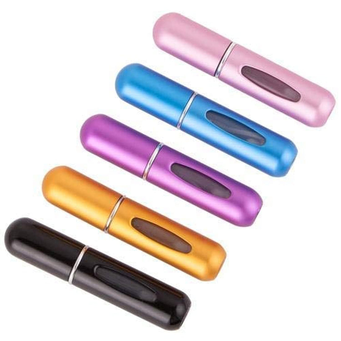 YumLock 5Pcs Perfume Spray Bottle Set - Portable Mini Refillable Perfume Atomizer Bottle For Travel Spray Scent Pump Case 5 ml (Multicolor)