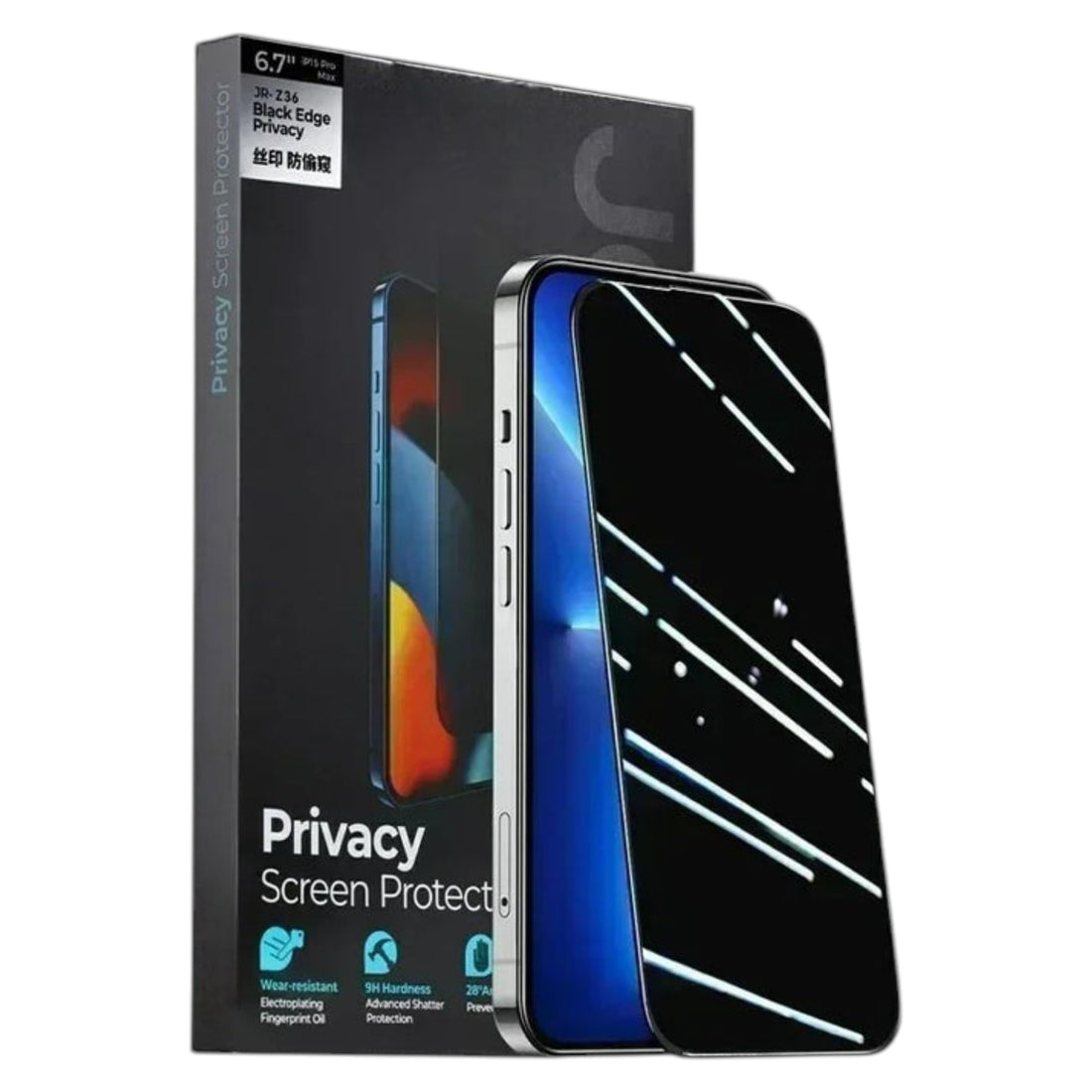 Privacy Screen Protector for iPhone 13, Anti Spy Tempered Glass 9H Hardness Shatterproof Film High Definition Easy Installation