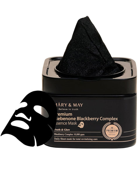 Mary&May Premium Idebenon Blackberry Complex Ampoule Mask 20ea | Mask Sheet Wipes, Hyaluronic Acid, Hydrating, Korean Skincare, Panthenol Hydra Mask sheet | EWG Green…