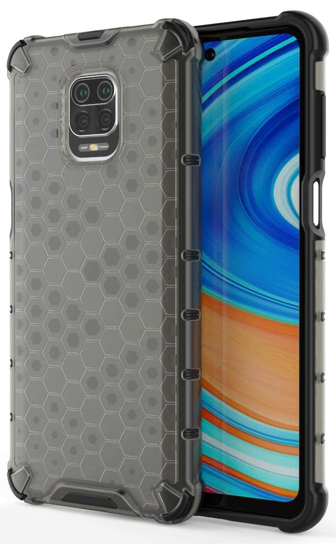 Poly Carbonate || Honeycomb || Edge to Edge Boom || Hard Case || Transparent || Shockproof || Camera Protection Back Case Cover (Clear, Note 10 Lite)