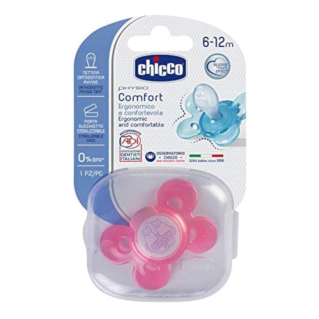 Chicco SOOTHER PH.COMFORT PINK SIL 6-12M 1PC C