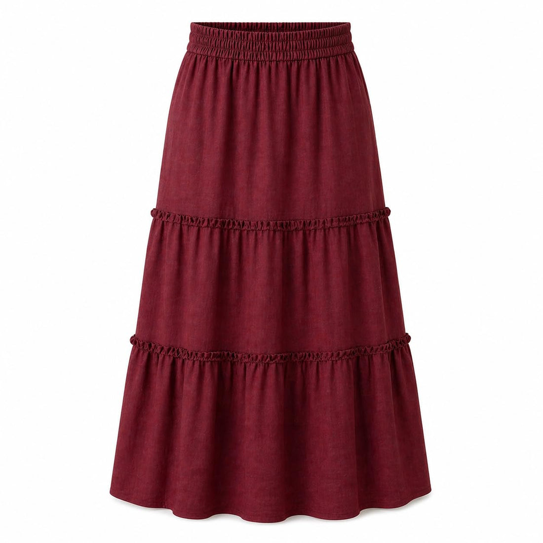 Women's Long Spanish Linen Roles Flounce Skirt – Maxi Linen Tiered Women Skirt – Long Modest Wear – Length 100 cm – Free Size – Multicolor