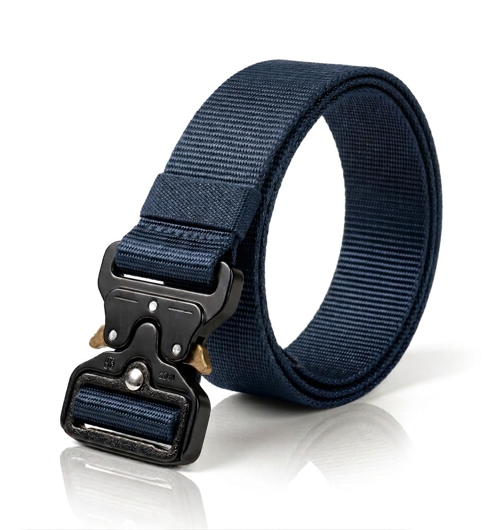 NileWarrior Men's Marines Belt, Quick Release Metal Buckle, No Holes, Fully Adjustable, Casual and Daily Use
