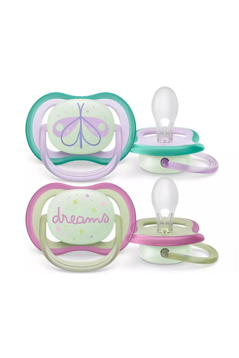 Philips Avent Ultra Air Night Glow In The Dark Night Pacifier 0-6 Months Girls Scf376/19