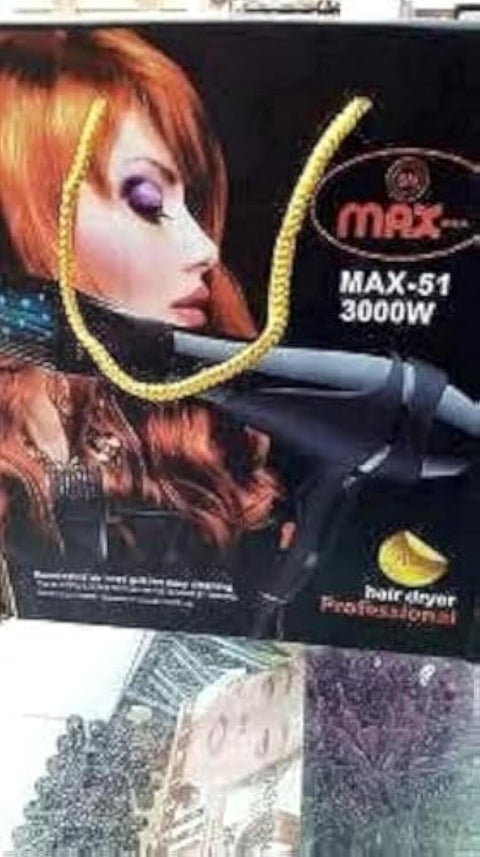 MAX-51 Hair Dryer Unisex Black 3000W