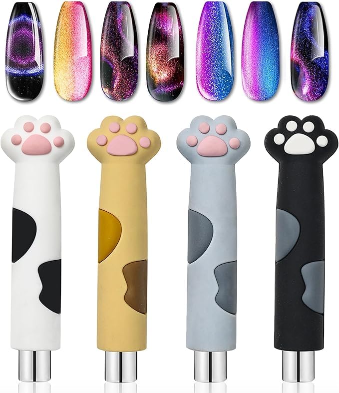 Cat Paw Magnetic Nail Art Tool - Strong Magnet For Diy Gel Polish Designs & Manicure Accessories Magnetic Nail Polish Cat Eye Nail Magnet-1pc- multicolor