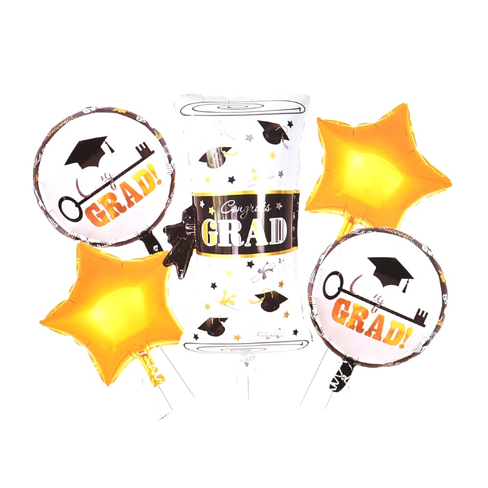 Generic Foil helium balloons with graduation design for graduation party - multi color, One Size