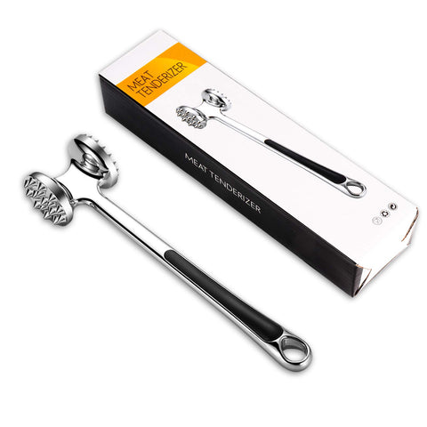 Meat Tenderizer Mallet Hammer Tool for Kitchen Pounding and Tenderizing Meats Steak and Chicken, Heavy Duty, Stainless Steel Zinc Alloy, Double-sided Assorted Colors