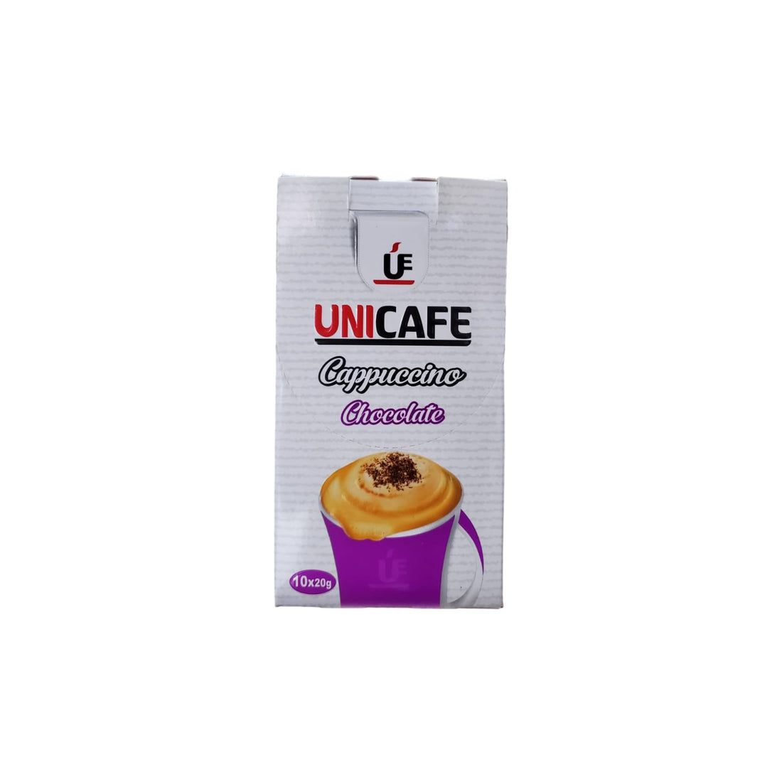 Cappuccino Uni Café Chocolate - 10 Sachets x 20g - Milk Coffee - Creamy Foam for Lovers of Rich Flavors