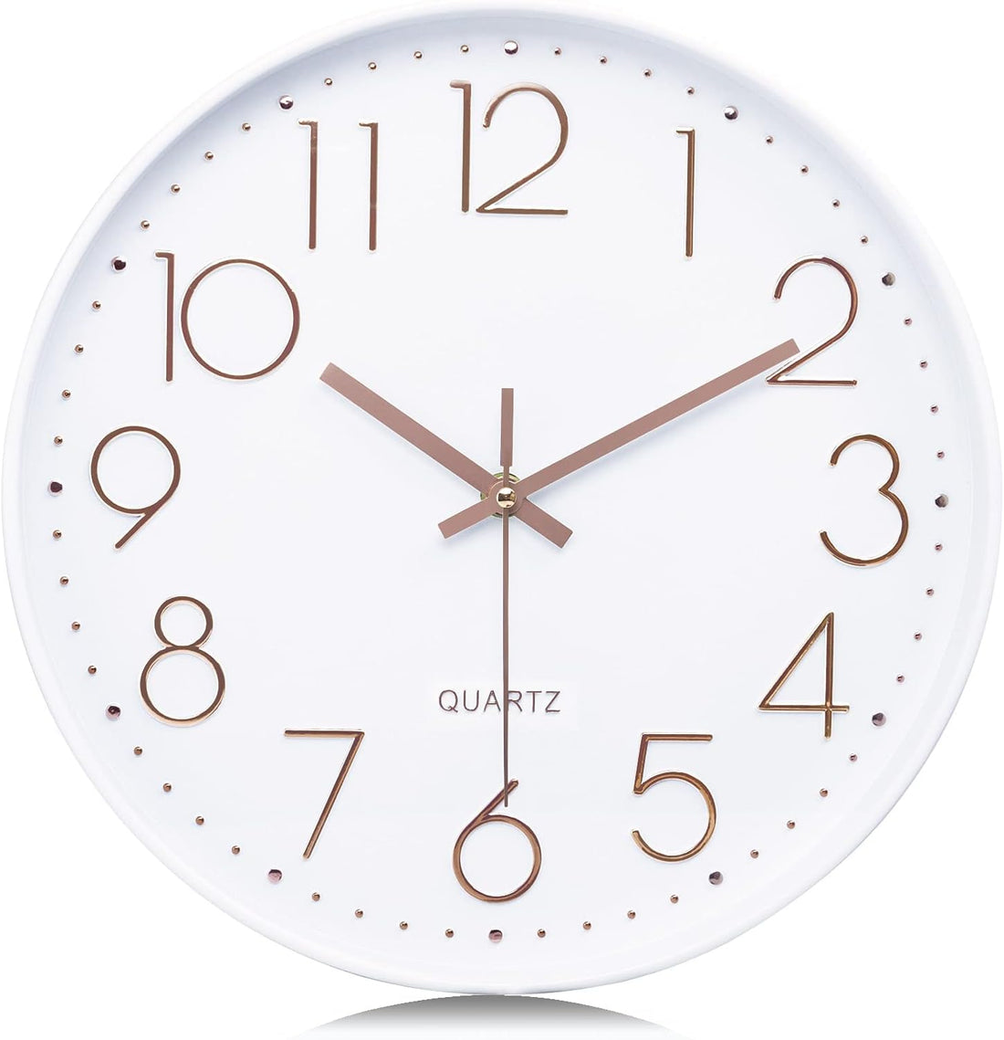 Wadi Misr Import and Export Modern Rose Gold 3D Number Wall Clock for Living Room Kitchen Decor Silent Movement No Ticking for Bedroom Home Decor 30cm
