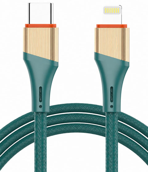 Compatible with LDNIO LC632i 30W USB-C to Lightning 2 Meter Braided Cable Super Speed Compatible with iPhone7/8//X/XS MAX/ 11/12/13/14/15 (Green, USB-C To Lightning 2 meter 30w)