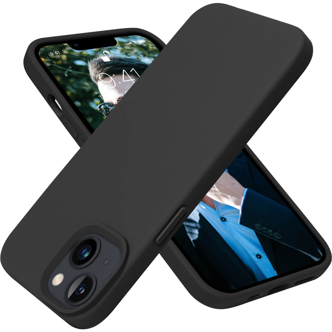 OTOFLY Designed for iPhone 13 Phone Case, Silicone Shockproof Slim Thin Phone Case for iPhone 13 6.1 inch (Black)