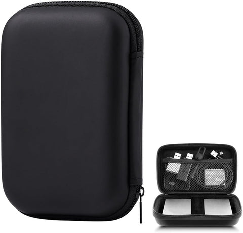 Electronic Accessories Organizer & Hard Shockproof Storage Case - Ideal for Chargers, External Hard Drives, Cables, Speakers, Small Power Banks - Portable for Travel and Business - Black