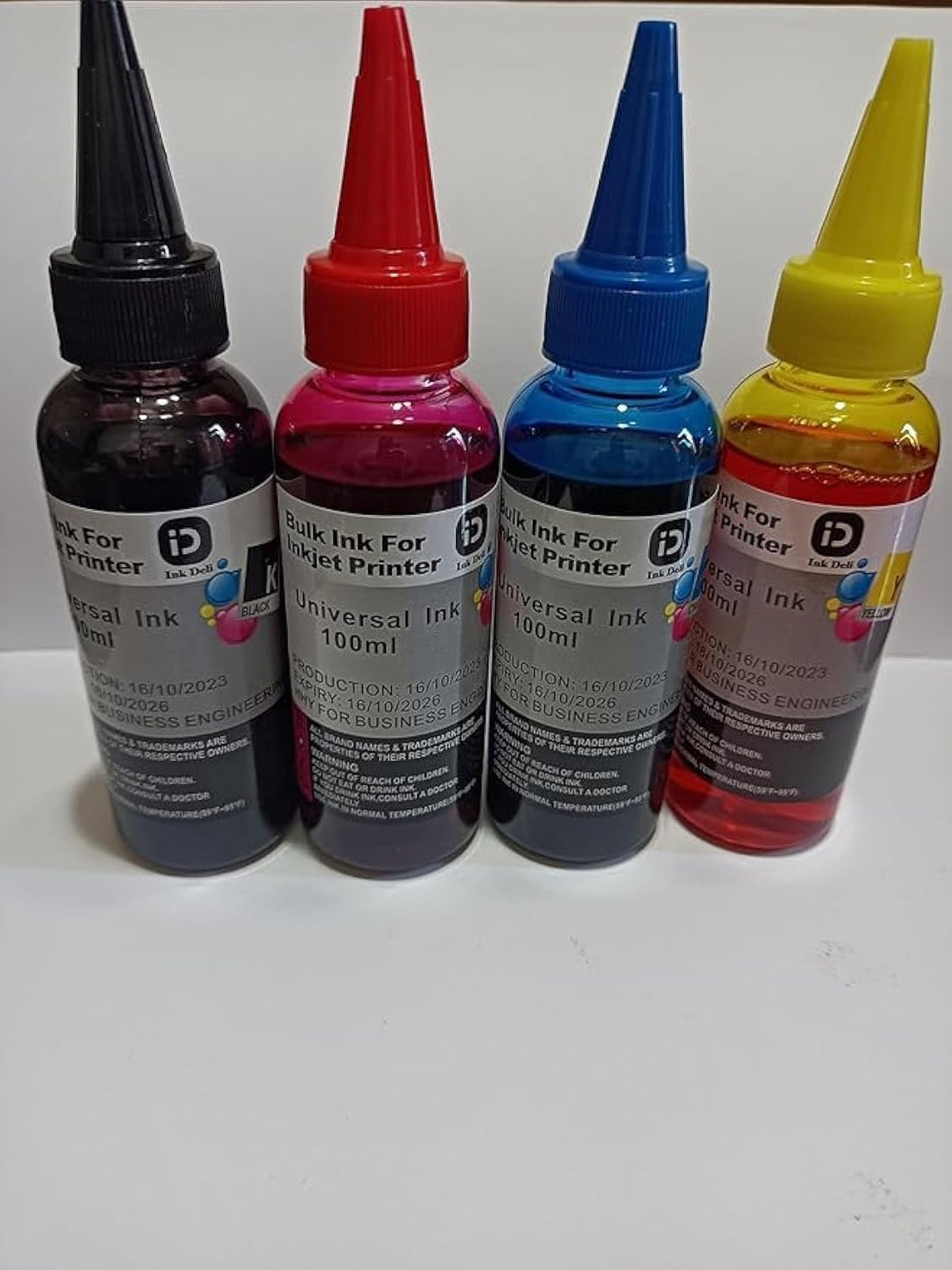 4 x 100ml Universal Ink Refills for Epson Canon HP Brother Lexmark Dell Kodak Inkjet Printer CES (4 Colors)