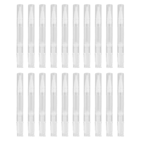20 Transparent Screw Pens, 3 ml Nail Oil Pen with Brush Tip, Nail Oil Cuticle Oil Pen, Empty Cuticle Oil Pen, Applicators for Refillable Lip Gloss, Nail Polish, Eyelash Growth, etc