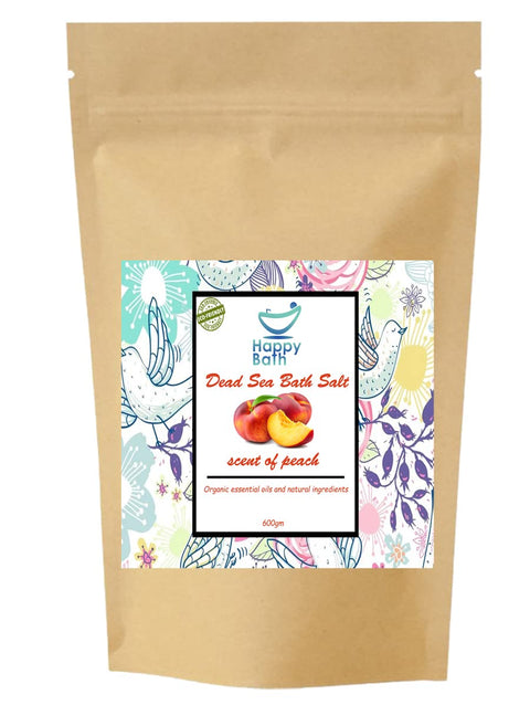 100% Natural Dead Sea Salts for Soaking, Relaxation, and Detoxification of Skin, 600 gm, scent of Peach