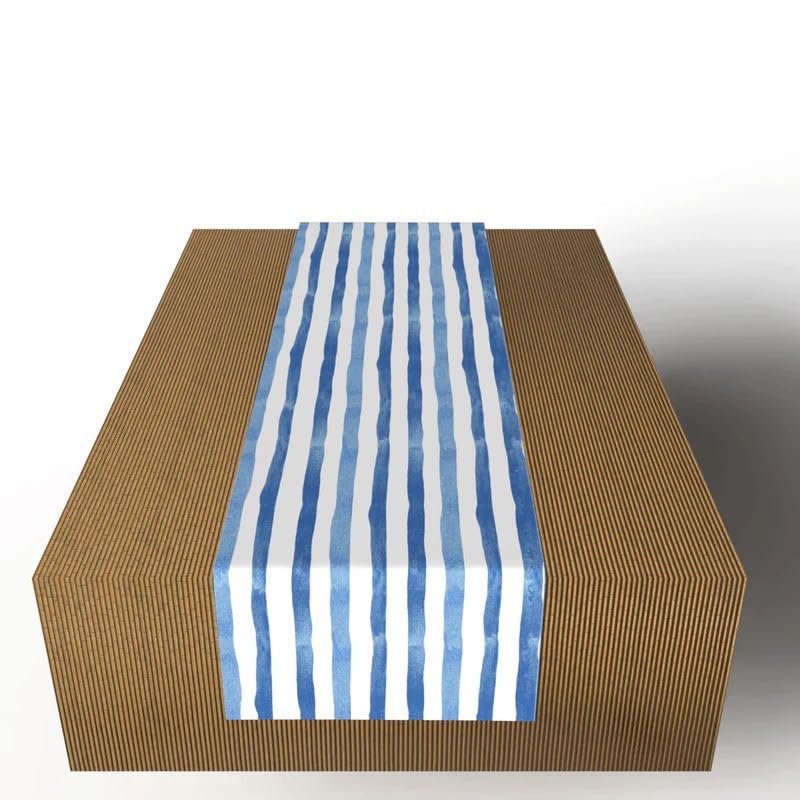 ART MOOD HOME HOME Decorative Runner, 140×35cm, Cotton, Table or Bed Runner for Home Decor, Elegant Design for Living Room or Occasions - Velvet - Waves