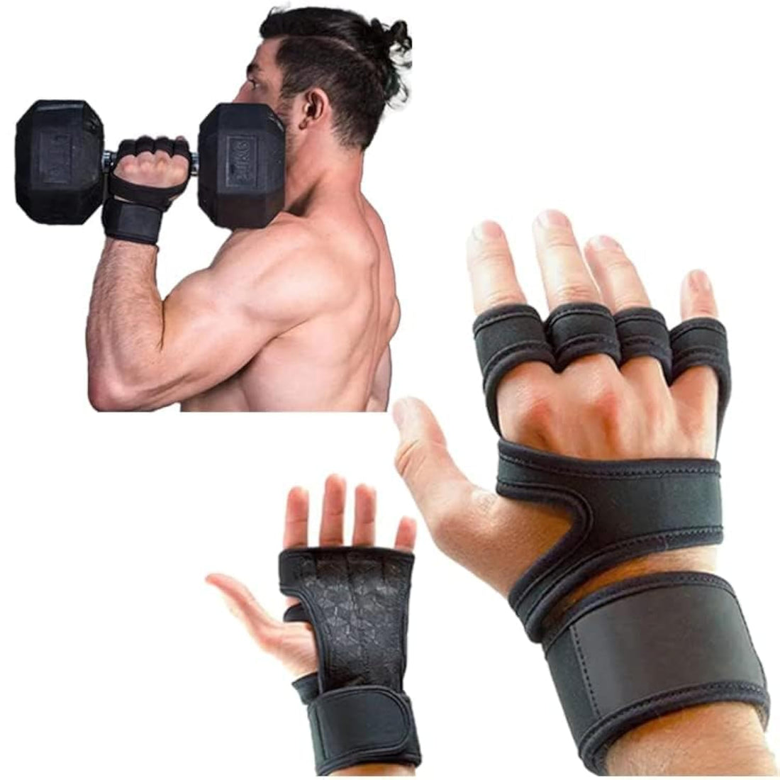 SportHome SportHome Full Protection Wrist Support Weight Lifting Workout Gloves for Men Women