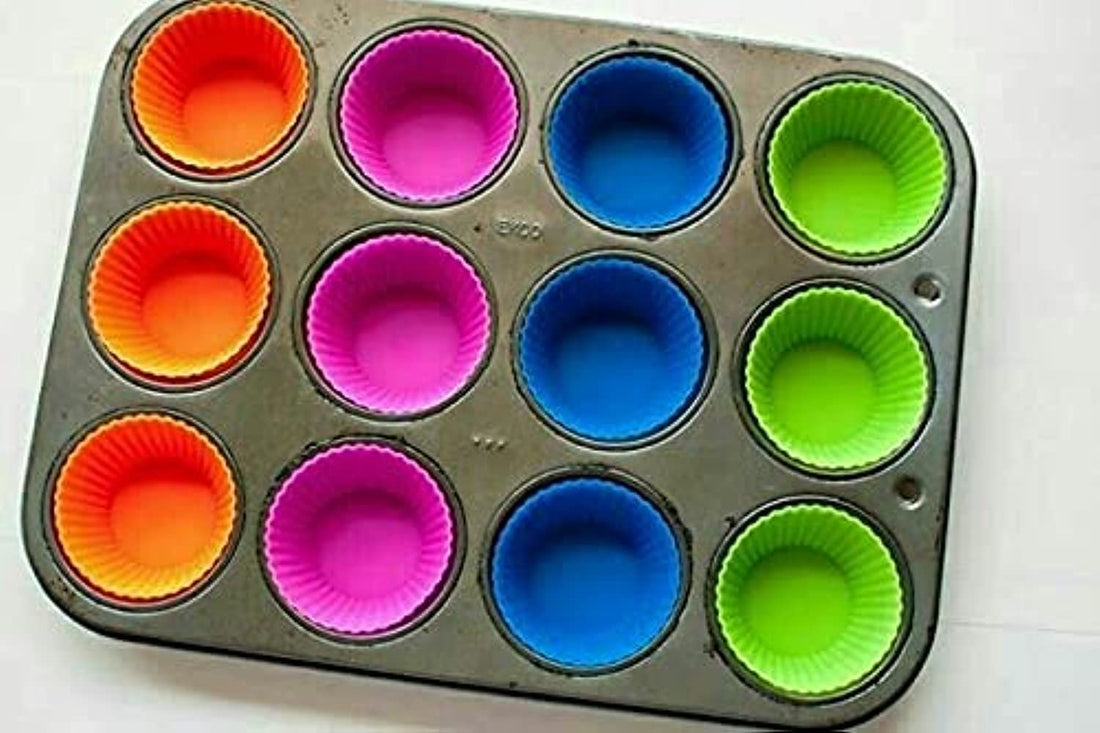 Metal 12 x 1 Teflon Unique Silicone Cupcake Mold Pot