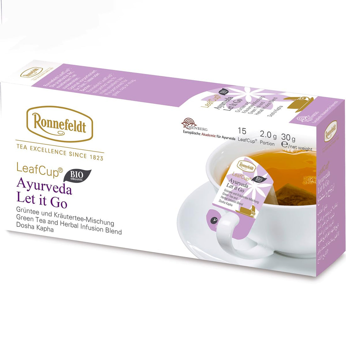 Ronnefeldt LeafCup Ayurveda Let It Go – Loose Leaf Green Tea & Herbal Chai with Cumin, Nettle, Fennel & Lemon Peel – 15 Individually Wrapped Tea Bags
