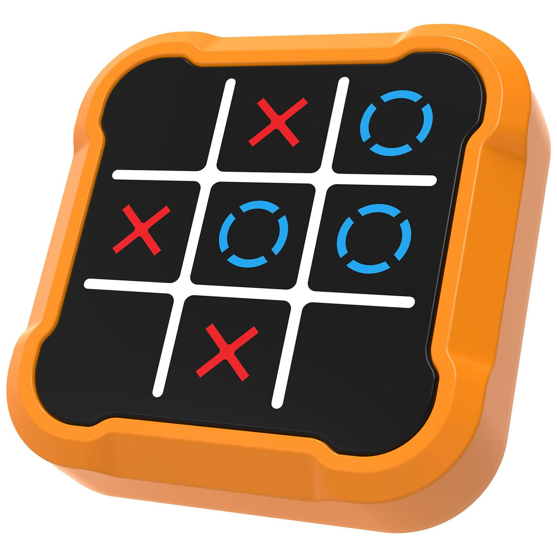 GHAZAL Tic Tac Toe Game, 4-in-1 Handheld Digital Tic Tac Toe Bolt Game, Portable Travel Learning Toy for Kids & Adults, Educational Memory Games for Ages 3+, Ideal Gift for Boys Girls, Orange