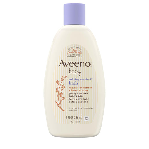 Aveeno Baby Calming Comfort Bath & Wash with Relaxing Lavender & Vanilla Scents & Natural Oat Extract, Hypoallergenic & Tear-Free Formula, Paraben-, Phthalate- & Soap-Free, 8 fl. oz