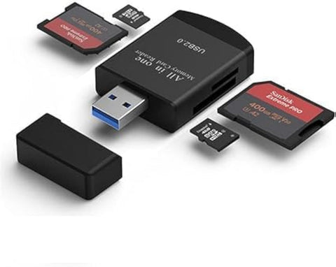 قارئ بطاقات TXY 4 في 1 USB2.0 إلى SD Micro SD TF MS MMC M2 قارئ بطاقات للكمبيوتر المحمول قارئ بطاقة الذاكرة الذكية قارئ 4 في 1 محول بطاقة (أسود)