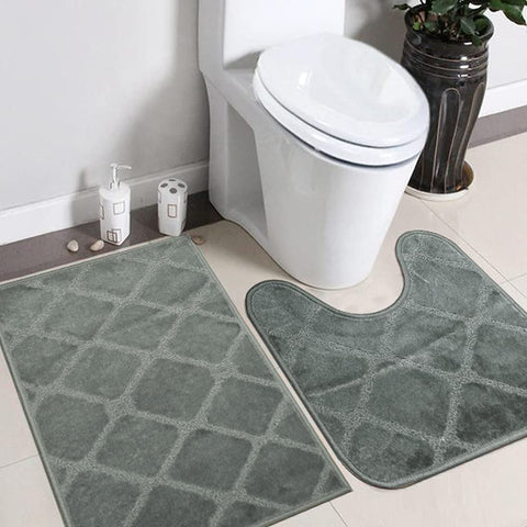 Mac Carpet Marilyn Bath Mats 3 Pcs Set - (2) 44X71 - (1) 55X50 - Grey