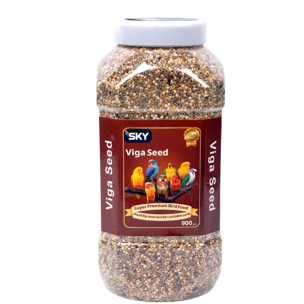 Sky Vega Seed 900 gm - Super Premium Bird Food to Boost Vitality & Energy | Vitamin-Rich Seed Mix for Finches, Canaries, Budgies for Healthy Growth and Superior Activity