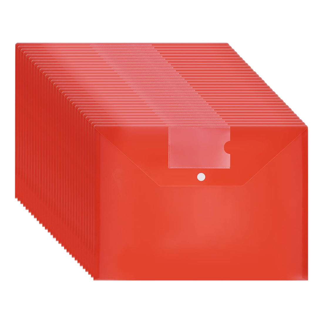 A4 Plastic Wallets with Popper - 30 Pack Plastic Folders A4 Document Folders Popper Wallet A4 Plastic Envelope Wallets A4 (Red)