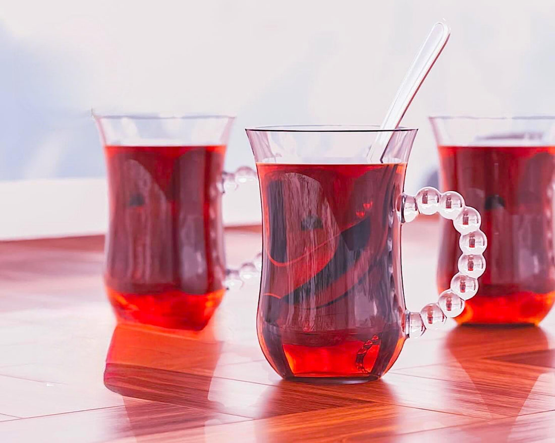 Glass Tea and Coffee Cup Glass Mug, Transparent,Glass Cups Set for Milk Cup, Hot/Cold Drinks Cups, Herbal Tea, Green Tea, Lemon Tea Cup Set of (6) (istikana tea, 230 ml)