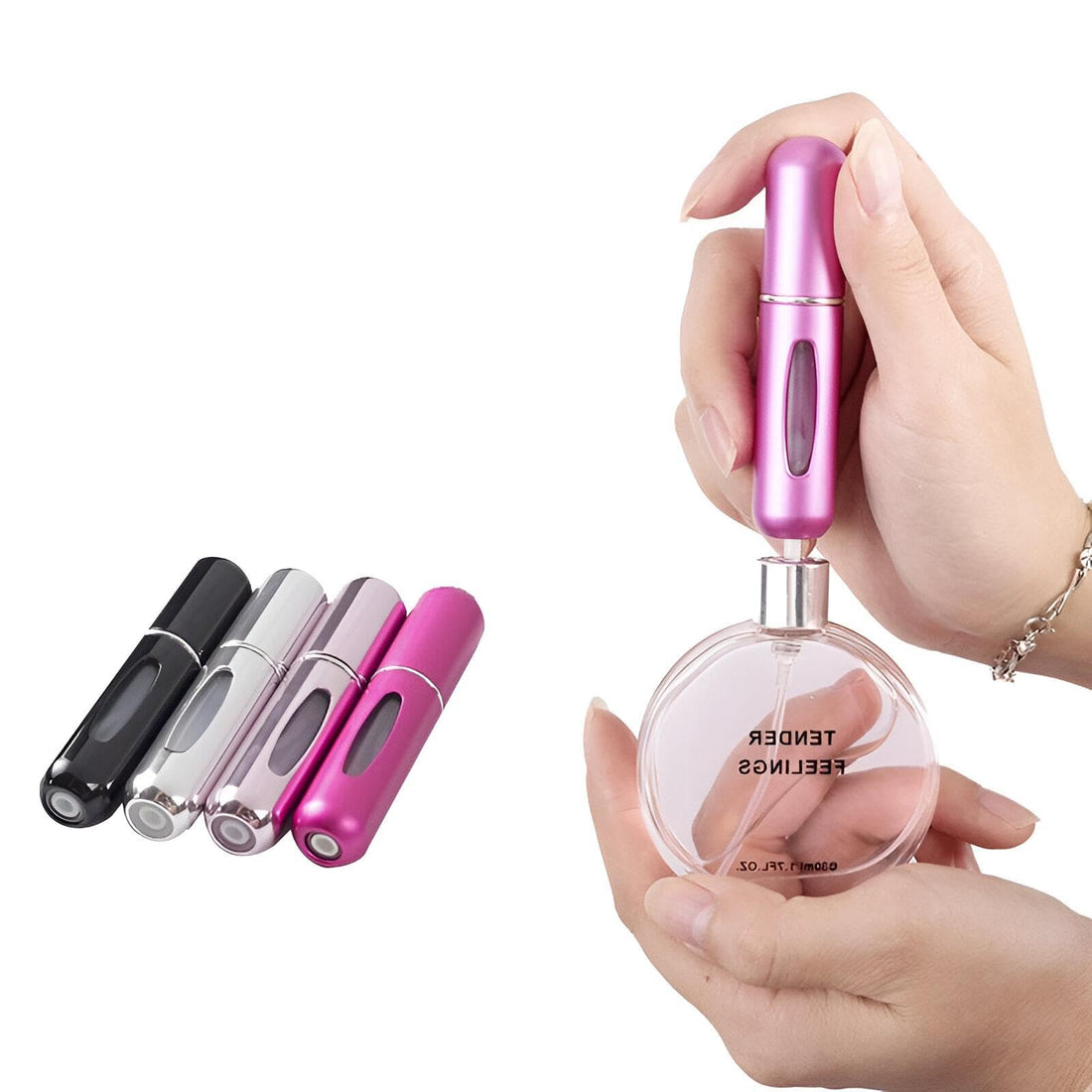 Small Refillable Spray Containers - Travel-Ready Bottles for Perfume, Grooming Products, and Aftershaves, Pack of 5 for Easy Dispensing On-the-Go