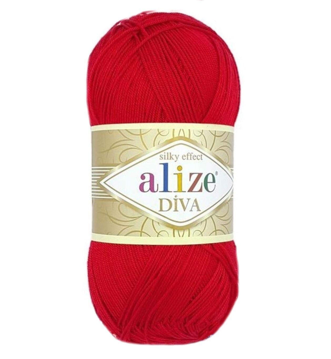 Alize Diva Silky Effect Red No.106 Crochet and Knitting Yarn