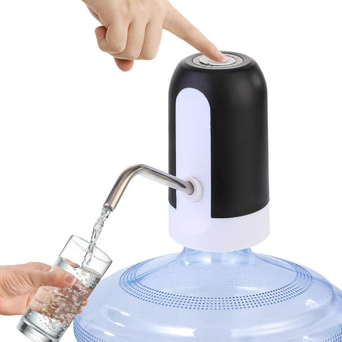 Litthing Drinking Water Pump Chillers Water Fountains Water Dispenser Wireless USB Charging Automatic for Universal Gallon Bottleatic Bottle (Black)