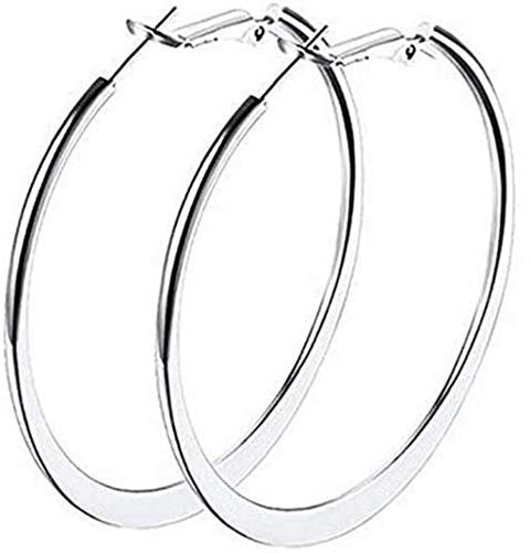 Hoop Earrings Silver Color for Women and Girls Size Large 6 CM