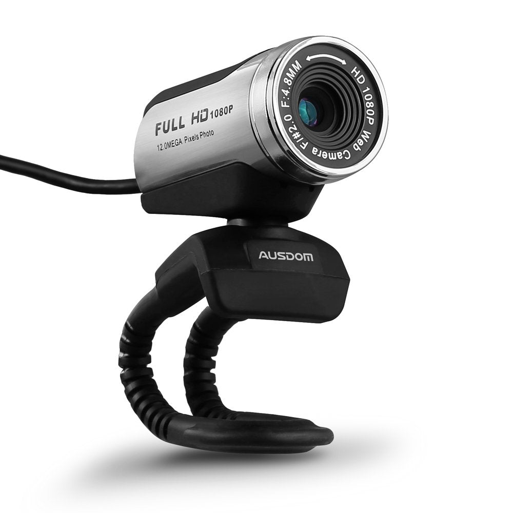 AUSDOM AW615 Webcam 1920x1080P Full HD 12MP USB 3.0 Web Cam with Microphone for Online Video Calling and Recording, Computer PC Desktop Laptop Skype Newtork Camera