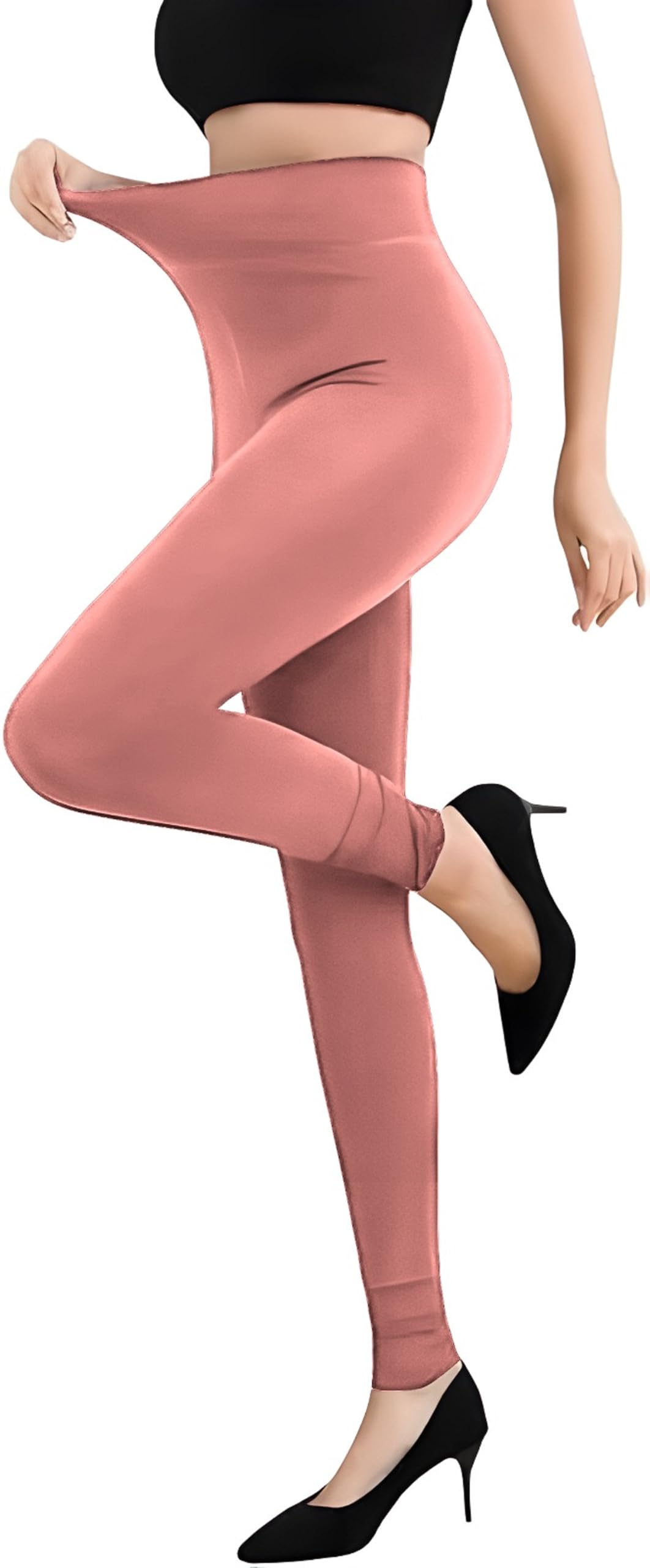 Mizah Women's Thermal Leggings High Waist Padded Inner Elastic One Size Fits All Sizes 45 to 95 Kg - Heavy Winter Pants