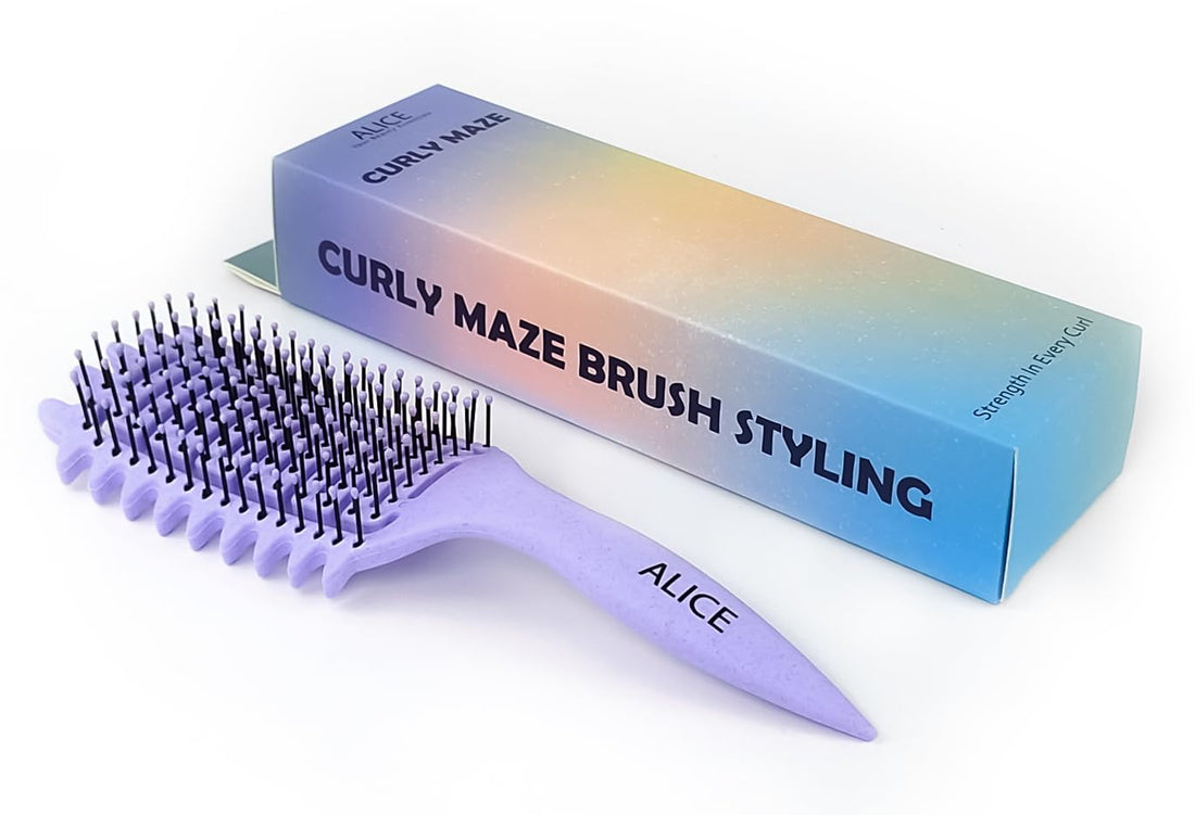 Alice - Curly Maze Brush, For Curly Hair Brush Styling, Wet & Dry Detangler Hair Brush, The Essential Tool For Shaping & Styling Your Curls, Achieve Perfectly Defined (Purple)