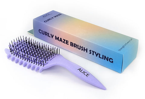 Alice - Curly Maze Brush, For Curly Hair Brush Styling, Wet & Dry Detangler Hair Brush, The Essential Tool For Shaping & Styling Your Curls, Achieve Perfectly Defined (Purple)