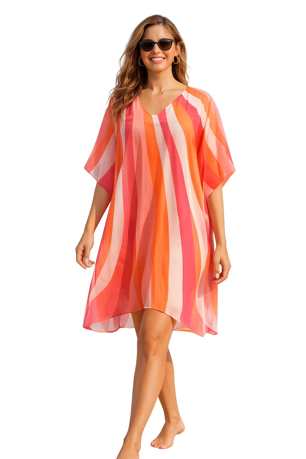 Women's Swimsuit Cover Up, Flowy relaxed Dress for Beach, Pool, Vacation, Lightweight Breathable chiffon Fabric